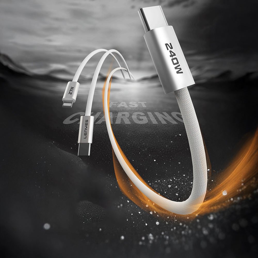 Lenyes LC550 Type-C to Type-C Hızlı Şarj Özellikli Data ve Şarj Kablosu 240W 1M Beyaz