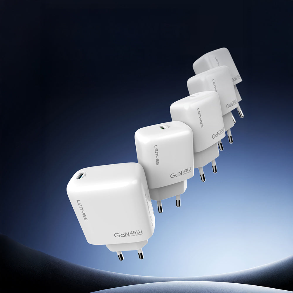 Lenyes LCH92 Type-C GaN Teknolojili PD Hızlı Şarj Özellikli Şarj Başlığı 30W Beyaz