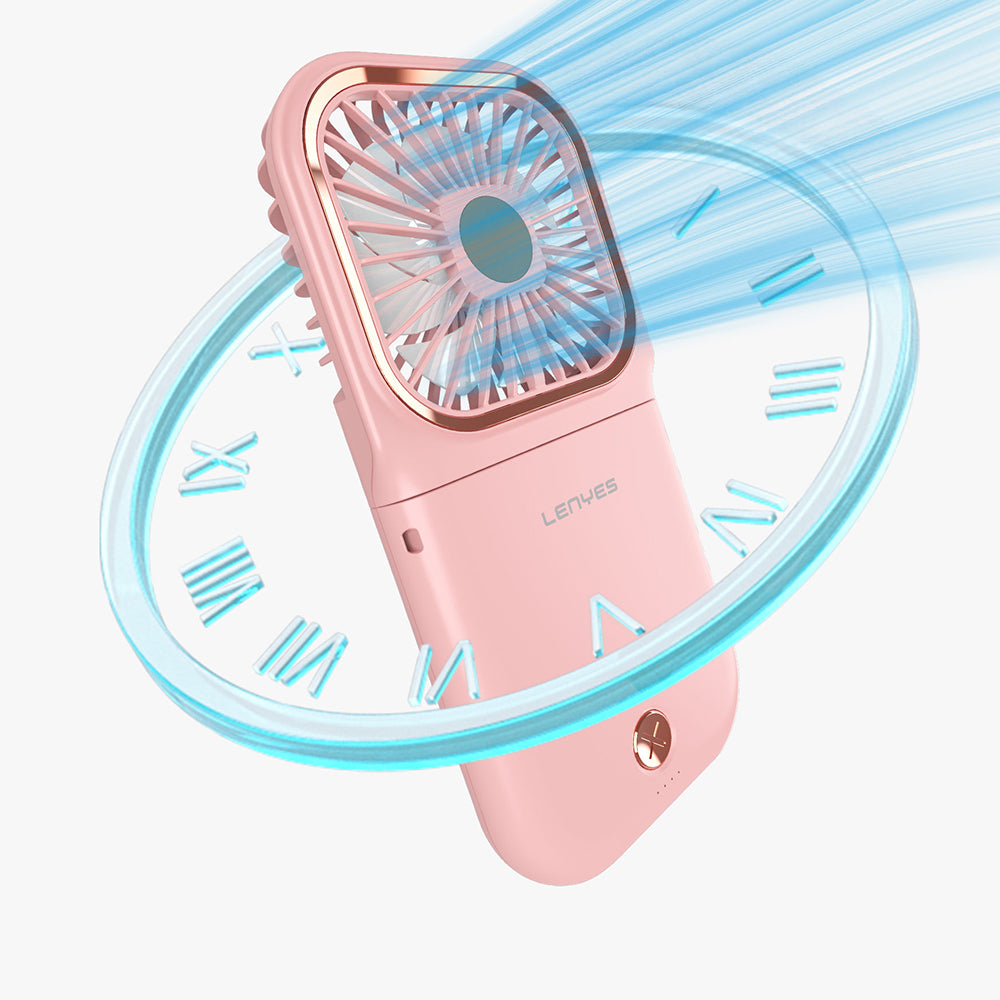 Lenyes LHF13 Powerbank Özellikli Standlı Portatif Soğutucu El Fanı Pembe