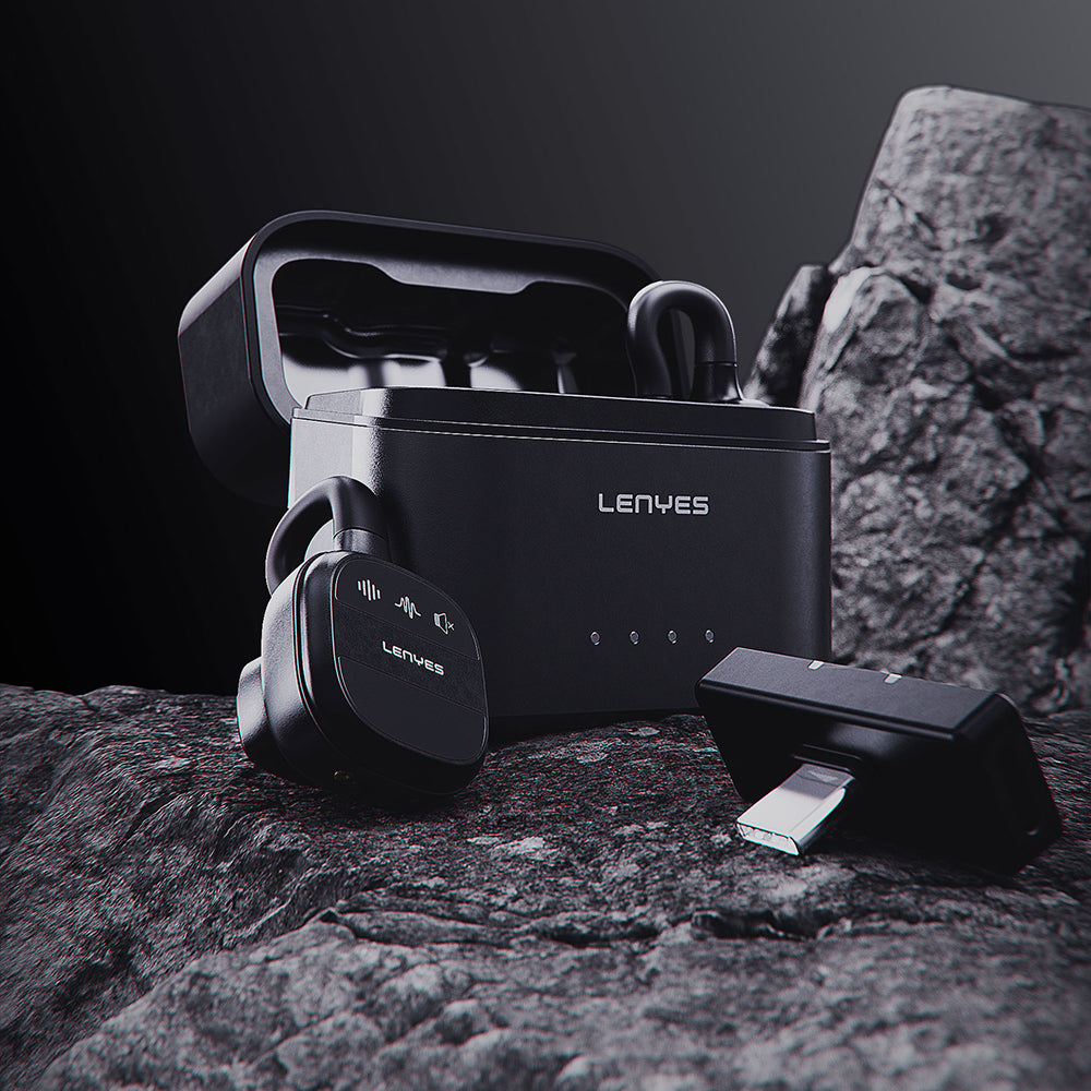 Lenyes LM209 Type-C Portlu Kablosuz Yaka Mikrofonu Siyah