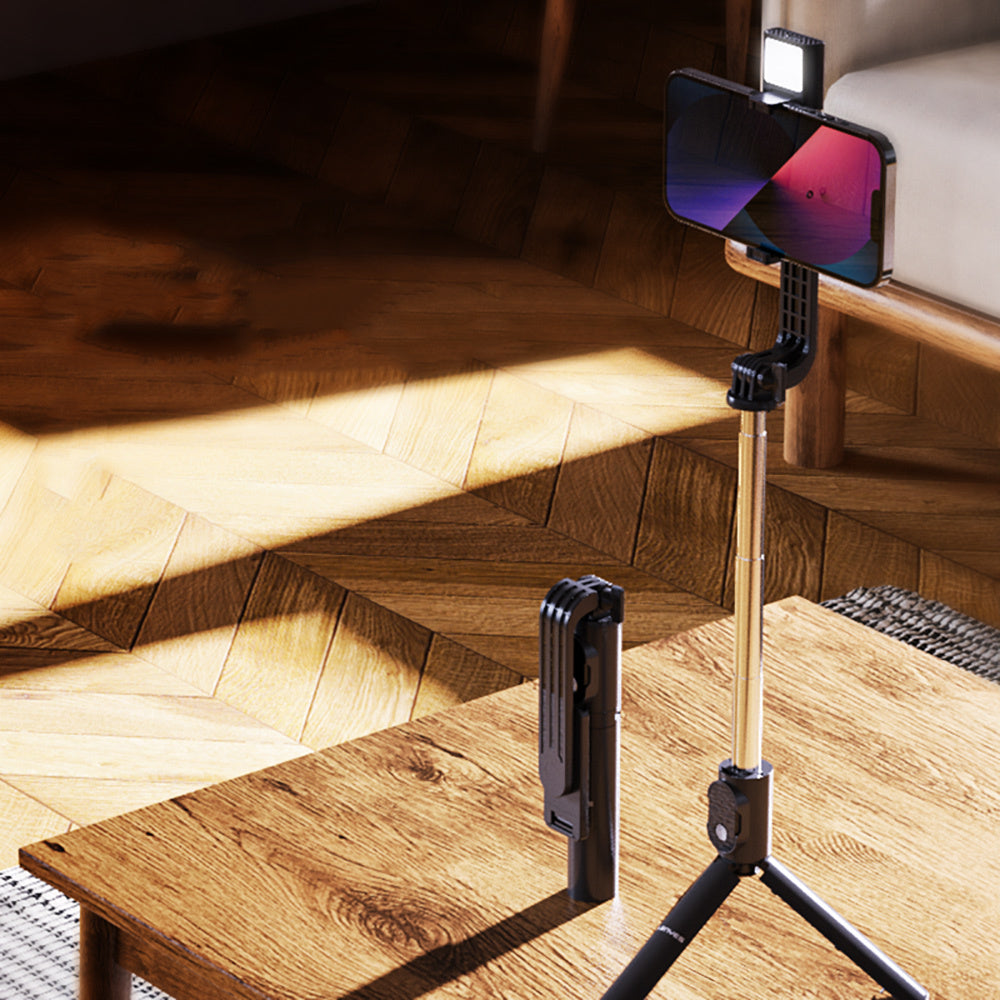 Lenyes LPH101 Canlı Yayın Dolgu Işıklı Tripod ve Selfie Çubuğu Siyah