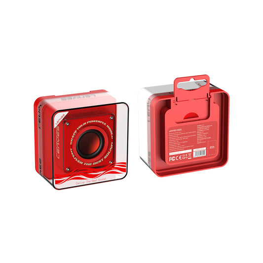 Lenyes S222 Mini TWS Kablosuz Bluetooth Hoparlör v5.3 5W Kırmızı