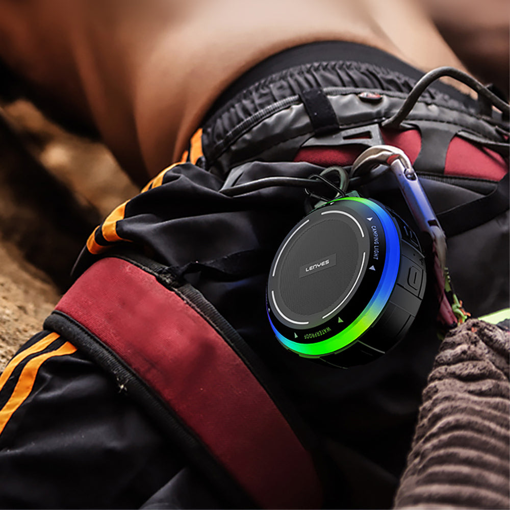 Lenyes S223 RGB Işıklı Askı Aparatlı Mini Bluetooth Speaker Hoparlör v5.3 Sarı