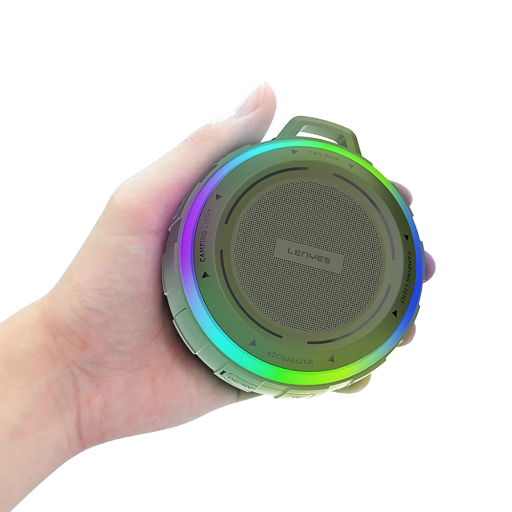 Lenyes S223 RGB Işıklı Askı Aparatlı Mini Bluetooth Speaker Hoparlör v5.3 Yeşil