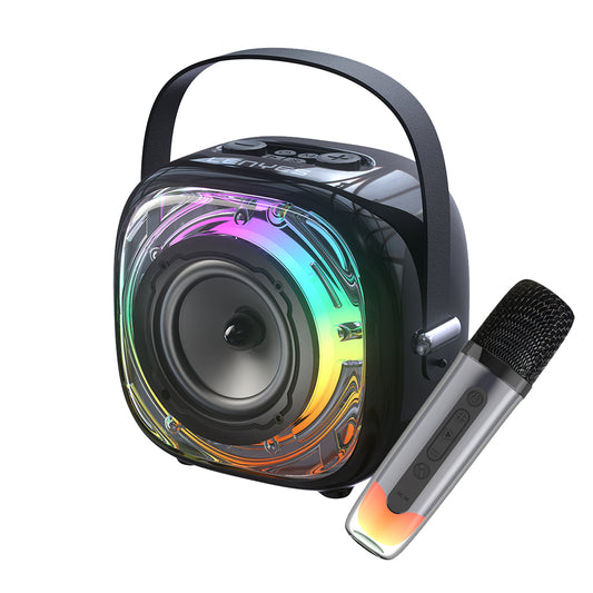 Lenyes S226 RGB Işıklı Askılı Mikrofonlu Bluetooth Speaker Hoparlör v5.3 Siyah