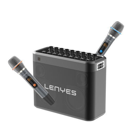 Lenyes S830 Mikrofonlu Çoklu Giriş TWS Karaoke Bluetooth Hoparlör v5.0 160W Siyah