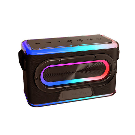 Lenyes S834 RGB Led Işıklı Bluetooth Speaker Hoparlör ve Karaoke Bluetooth Mikrofon Siyah