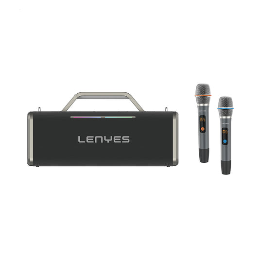 Lenyes S838 RGB Işıklı Taşınabilir Çift Mikrofonlu TWS Bluetooth Speaker Hoparlör v5.0 Siyah
