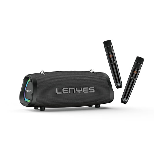 Lenyes S872 RGB Işıklı Taşınabilir Çift Mikrofonlu TWS Bluetooth Speaker Hoparlör v5.3 Siyah