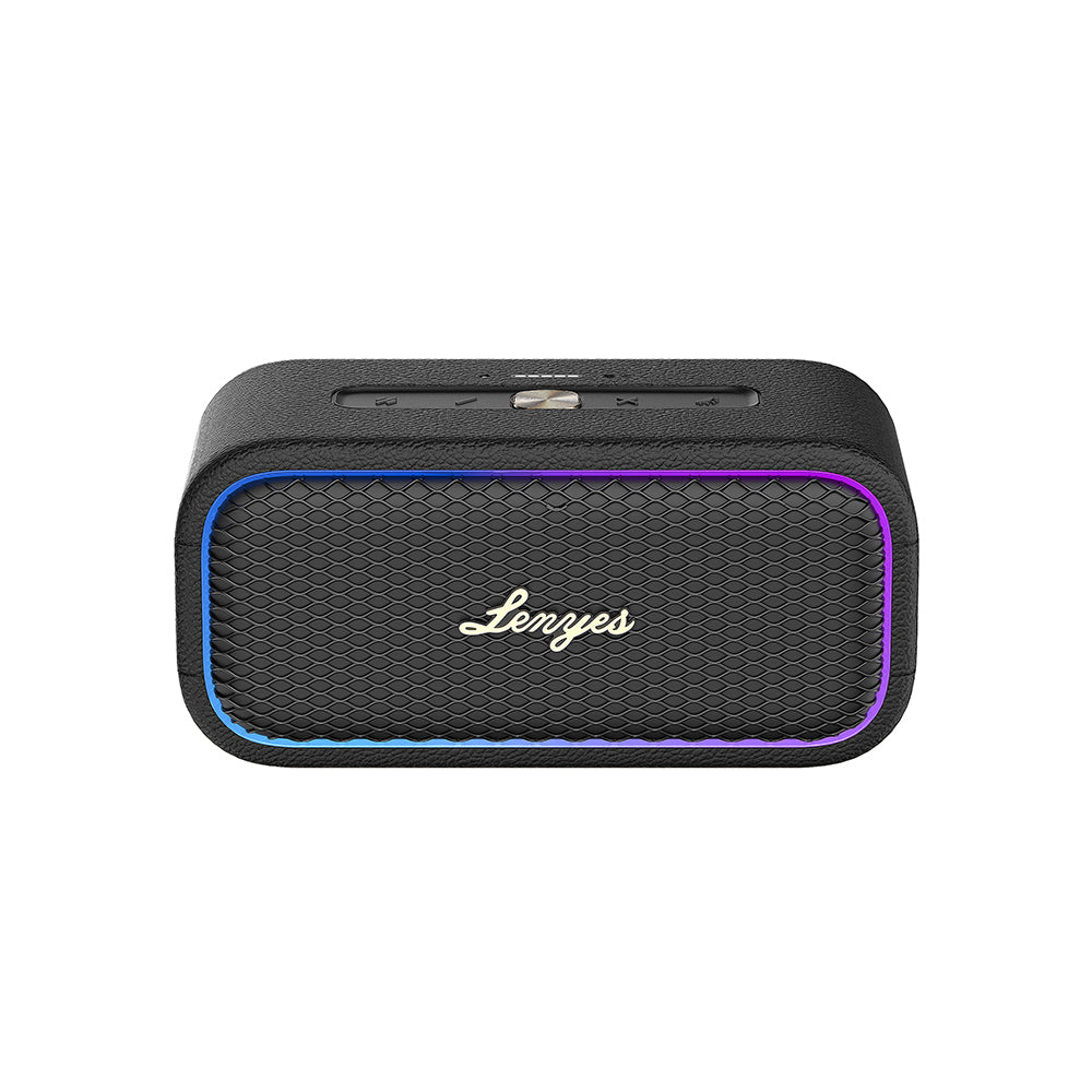 Lenyes S891 RGB Işıklı Taşınabilir Su Geçirmez OTG-TWS Bluetooth Hoparlör v5.3 80W Siyah