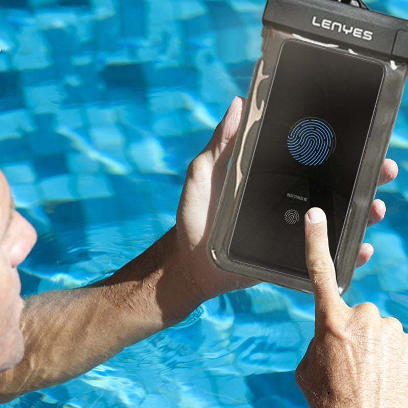 Lenyes WB2001 IPX8 Sertifikalı Universal Su Geçirmez 7.2 inç Kılıf Siyah