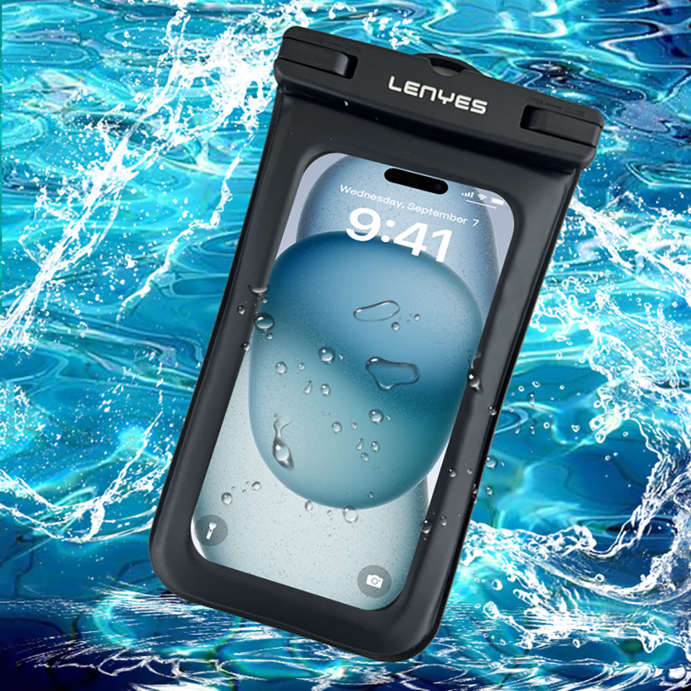 Lenyes WB2002 IP68 Sertifikalı Universal Su Geçirmez 6.7 inç Kılıf Siyah