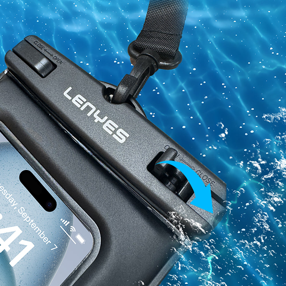 Lenyes WB2002 IP68 Sertifikalı Universal Su Geçirmez 6.7 inç Kılıf Siyah