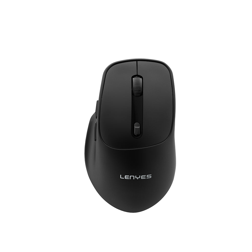 Lenyes WS105 Sessiz Buton Tasarımlı Ergonomik Çift Bluetooth Bağlantılı 2.4G Kablosuz Mouse 1600 DPI Siyah