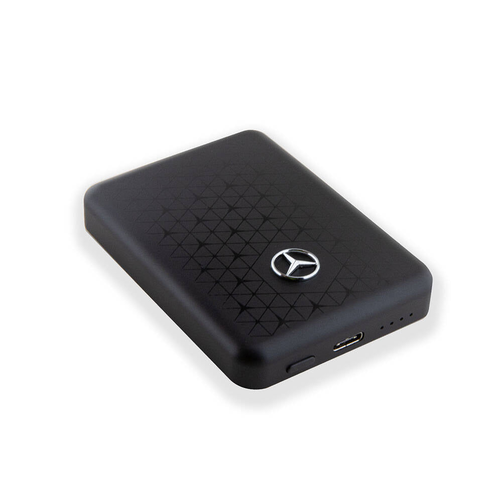 Mercedes Benz Led Işıklı Göstergeli Magsafe Magnetik Orjinal Lisanslı Powerbank 3000 Mah Siyah