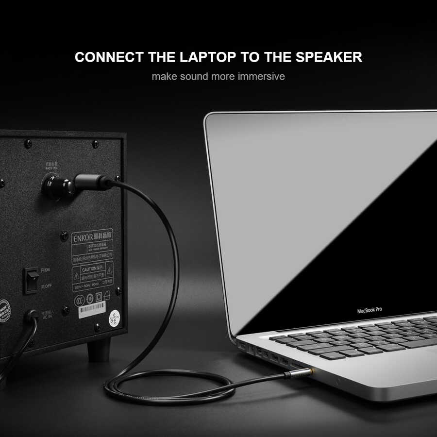 Qgeem QG-AU02 3.5mm To 6.35mm Aux Audio Kablo 3M Siyah