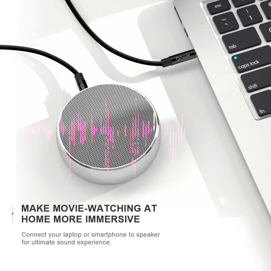 Qgeem QG-AU04 3.5mm Aux Audio Kablo 1.5M Siyah