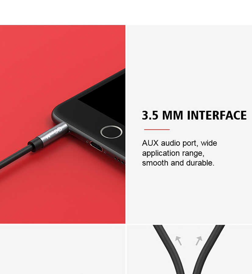 Qgeem QG-AU09 3.5mm To RCA Aux Audio Kablo 5M Siyah