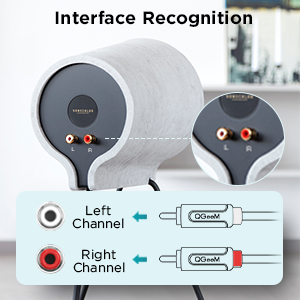 Qgeem QG-AU12 Dual RCA Aux Audio Kablo 1.83M Siyah