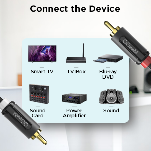 Qgeem QG-AU12 Dual RCA Aux Audio Kablo 1.83M Siyah