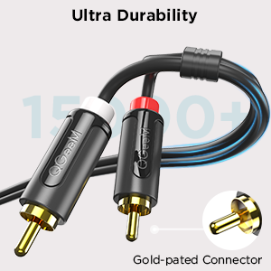 Qgeem QG-AU12 Dual RCA Aux Audio Kablo 1.83M Siyah