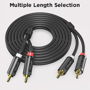 Qgeem QG-AU12 Dual RCA Aux Audio Kablo 1.83M Siyah