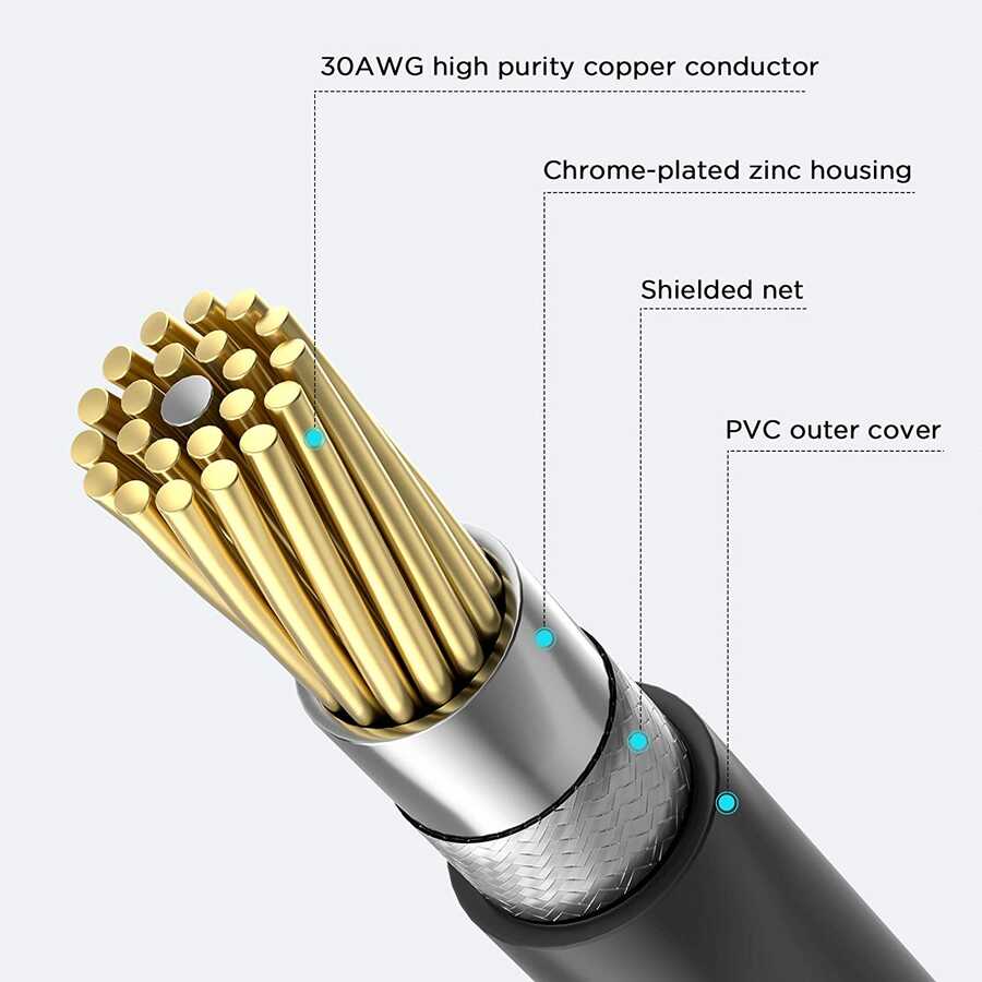 Qgeem QG-AU12 Dual RCA Aux Audio Kablo 3.05M Siyah