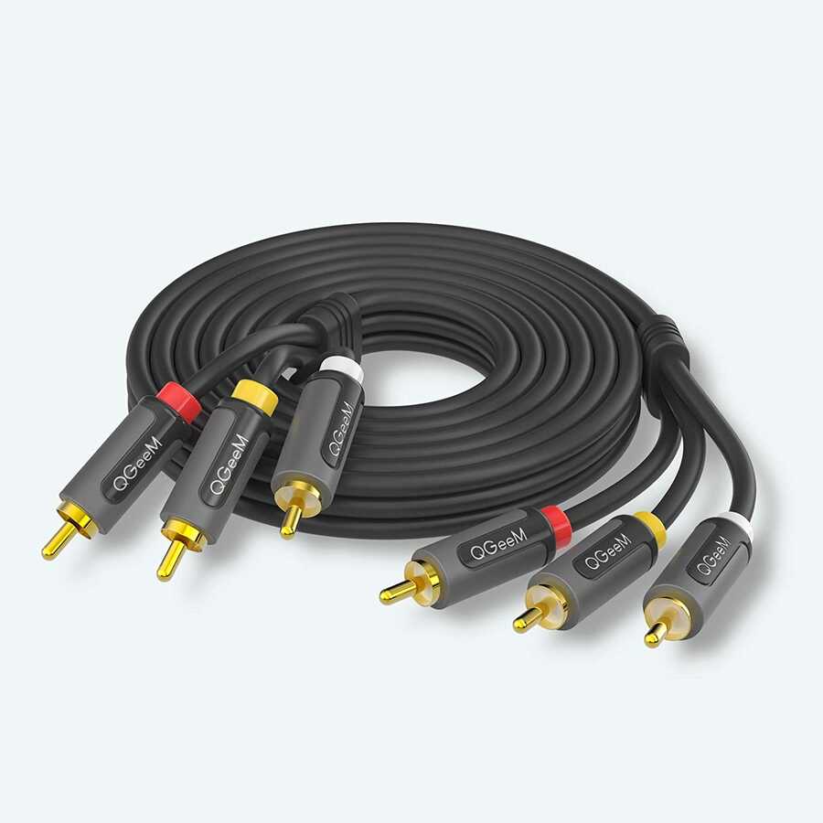 Qgeem QG-AU13 RCA Aux Audio Kablo 1.83M Siyah
