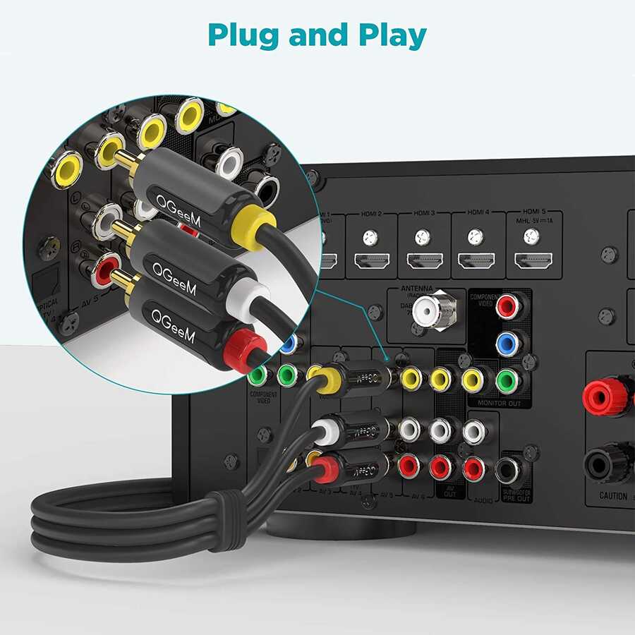 Qgeem QG-AU13 RCA Aux Audio Kablo 3.05M Siyah