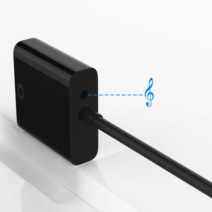 Qgeem QG-HD07 HDMI To VGA Dönüştürücü Siyah
