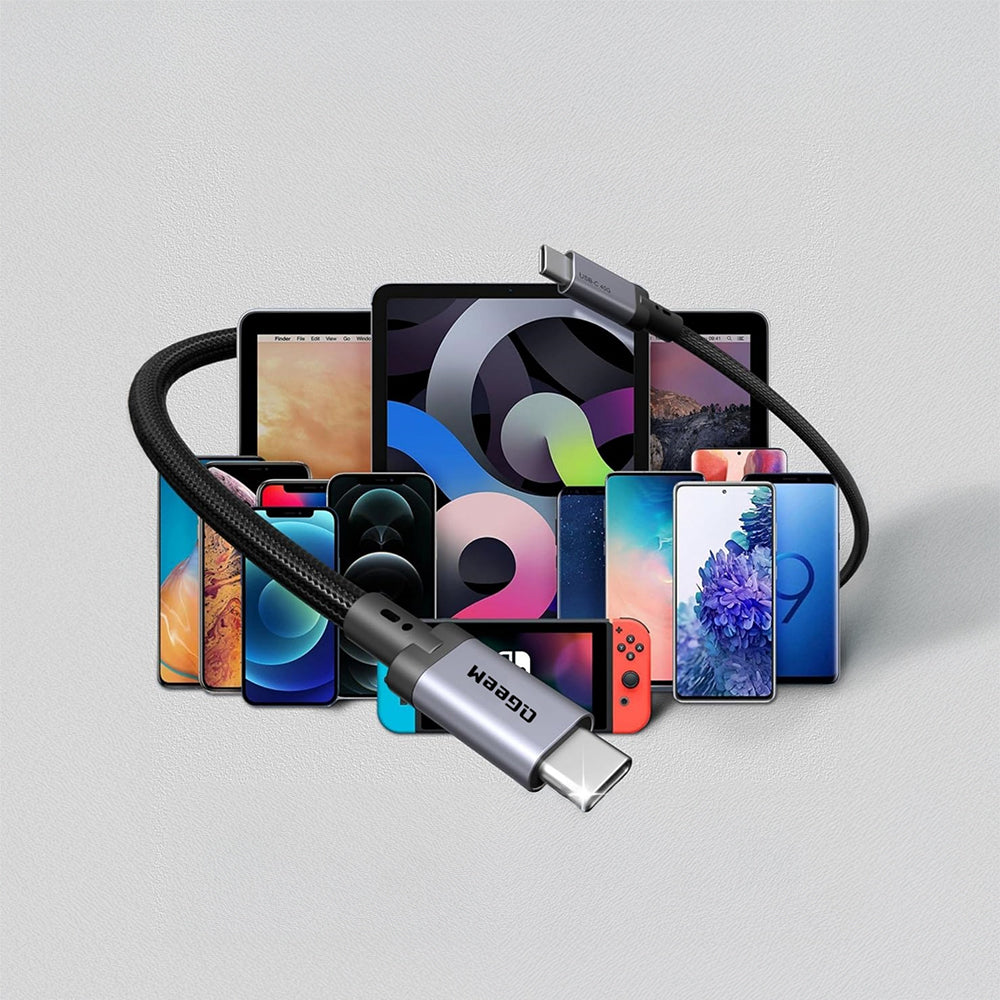 Qgeem QG03 Type-C to Type-C PD 40G 8K@60Hz Data Kablosu 240W 2M Gri