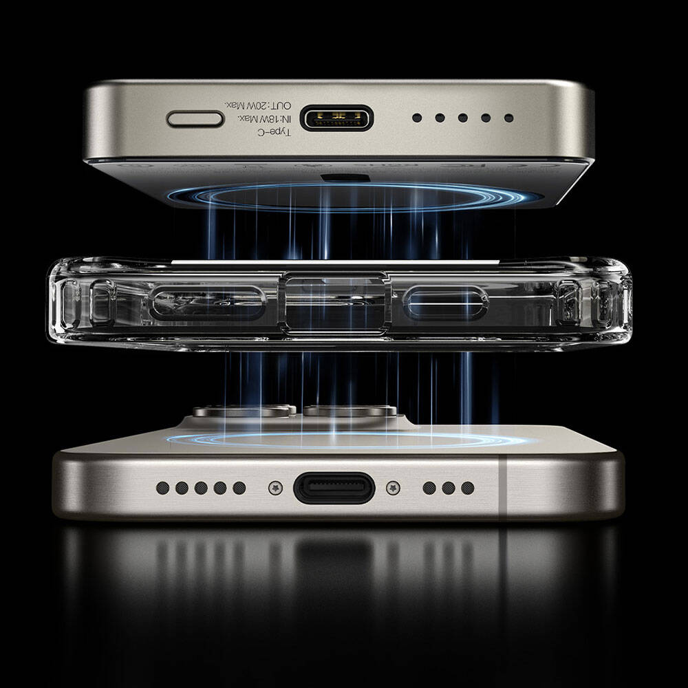 Recci RP26 PD 20W Ultra İnce Hızlı Şarj Özellikli Wireless Powerbank 15W 10000mAh Gold