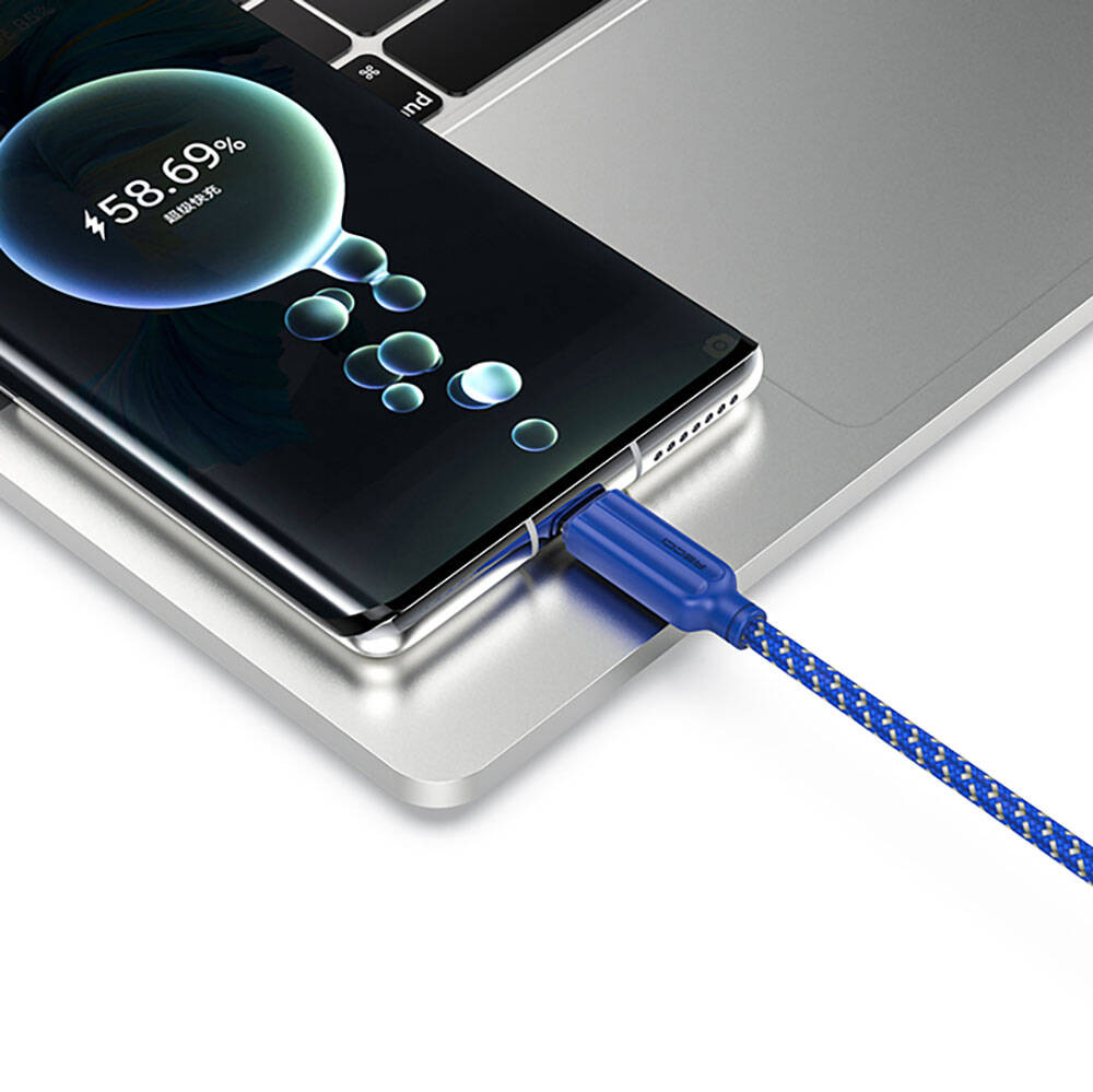 Recci RTC-N23M 2.4A Hızlı Şarj Özellikli Micro to USB-A Kablo 1M Mavi