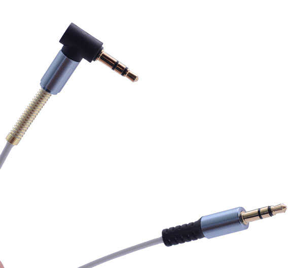 Yaylı Spiral Aux Kablo Sarmal Aux Kablo Siyah