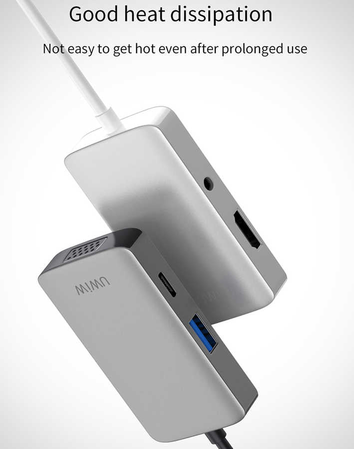 Wiwu Alpha 513HVP Type-C VGA Adaptörü Gümüş