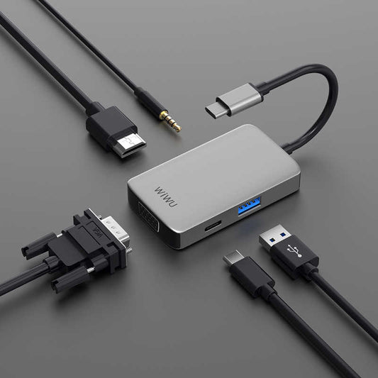 Wiwu Alpha 513HVP Type-C VGA Adaptörü Gri