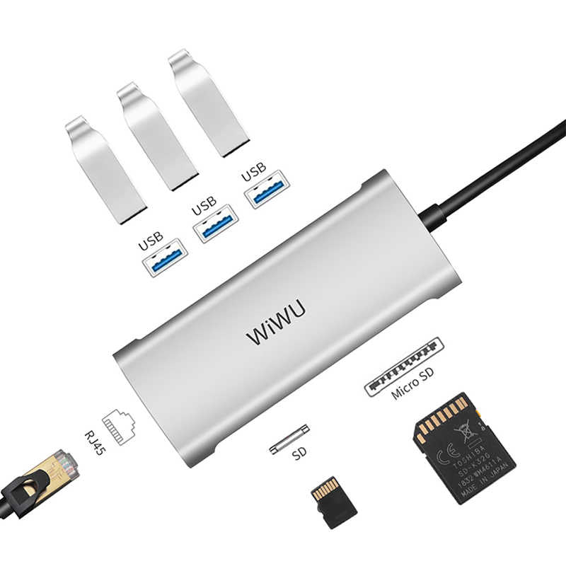 Wiwu Alpha 631STR Type-C Hub Gümüş
