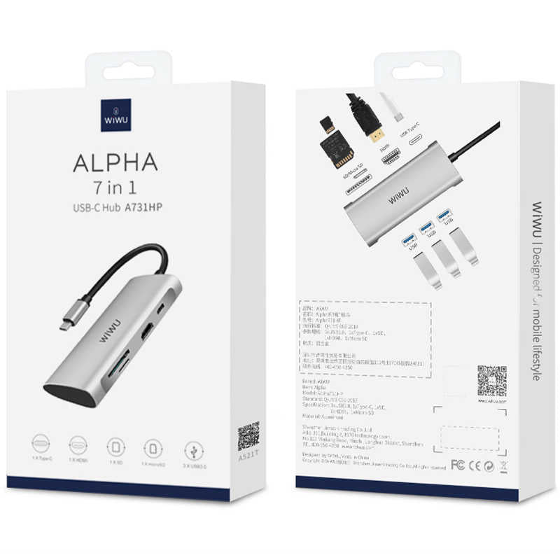 Wiwu Alpha 731HP Type-C Hub Gri