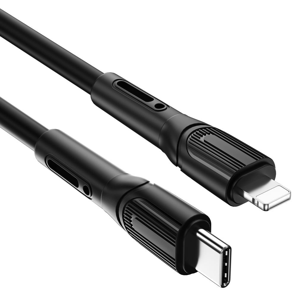 Wiwu Armor Wİ-C005 Kablo Ucu Korumalı Tasarım 20W Hızlı Şarj Özellikli Type-C to Lightning PD Kablo 1M Siyah