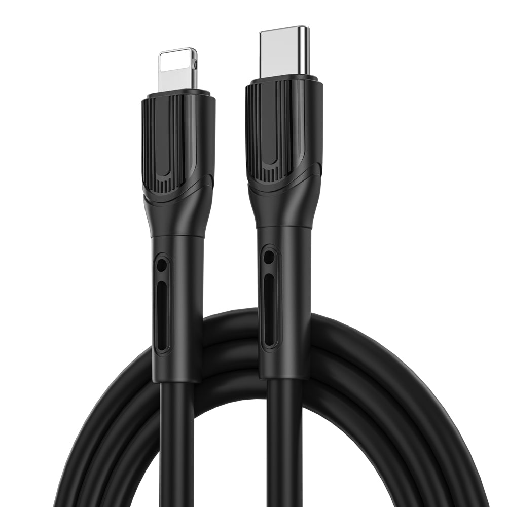 Wiwu Armor Wİ-C005 Kablo Ucu Korumalı Tasarım 20W Hızlı Şarj Özellikli Type-C to Lightning PD Kablo 1M Siyah