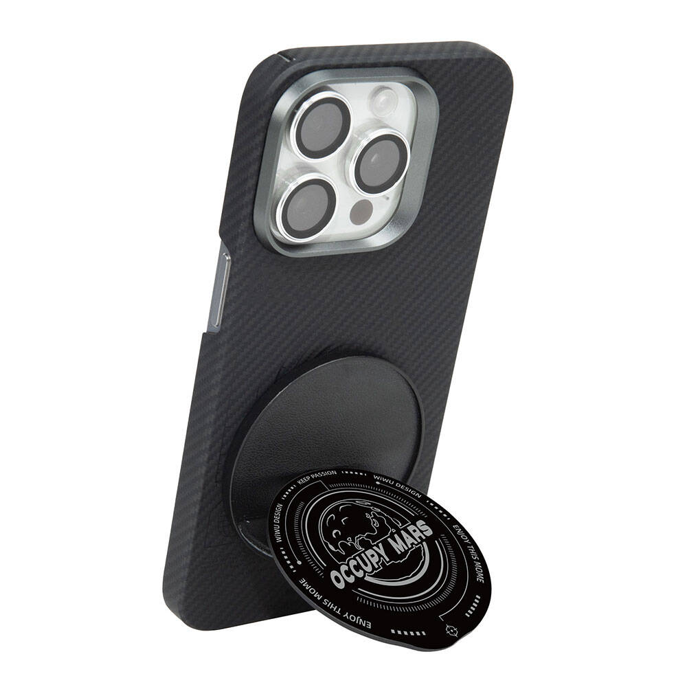 Wiwu B1 Magnetik Özellikli Occupy Mars Tasarımlı Parmak Ring Stand Siyah