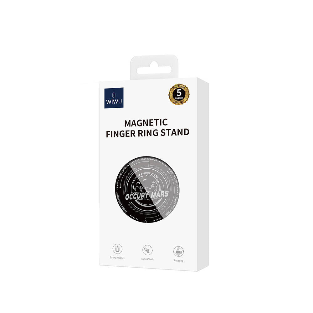 Wiwu B1 Magnetik Özellikli Occupy Mars Tasarımlı Parmak Ring Stand Siyah