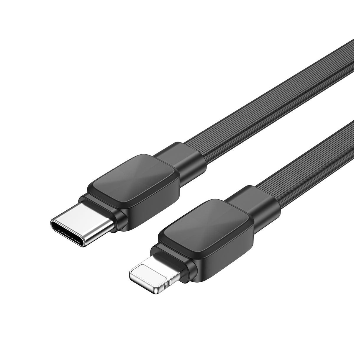 Wiwu Bravo Wİ-C004 Yassı Tasarım 20W Hızlı Şarj Özellikli Type-C to Lightning PD Kablo 1M Beyaz