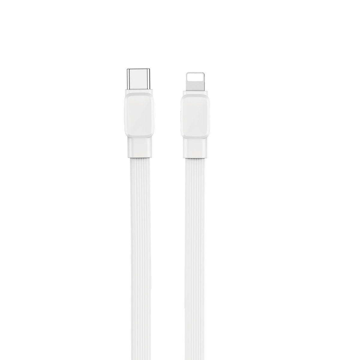 Wiwu Bravo Wİ-C004 Yassı Tasarım 20W Hızlı Şarj Özellikli Type-C to Lightning PD Kablo 1M Beyaz
