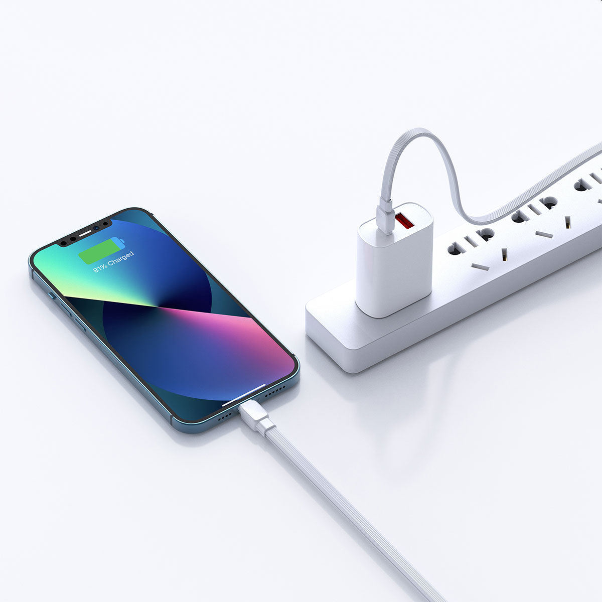 Wiwu Bravo Wİ-C004 Yassı Tasarım 20W Hızlı Şarj Özellikli Type-C to Lightning PD Kablo 1M Beyaz