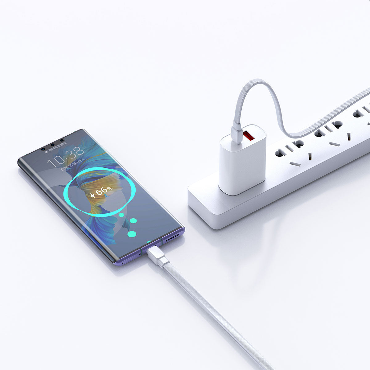 Wiwu Bravo Wİ-C004 Yassı Tasarım 60W Hızlı Şarj Özellikli Type-C To Type-C PD Kablo 1M Beyaz