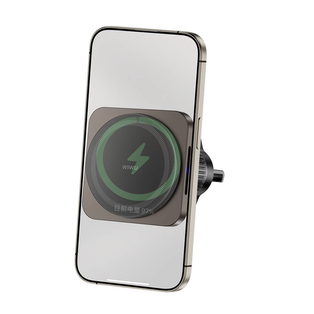 Wiwu CH-318 Magneto Serisi Magsafe Şarj Özellikli Havalandırma Tasarım Araç Telefon Tutucu Siyah