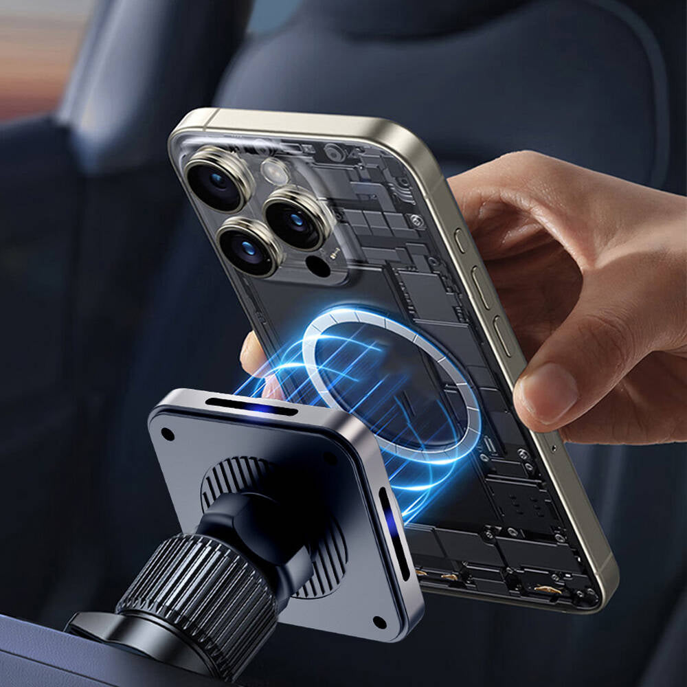 Wiwu CH-318 Magneto Serisi Magsafe Şarj Özellikli Havalandırma Tasarım Araç Telefon Tutucu Siyah