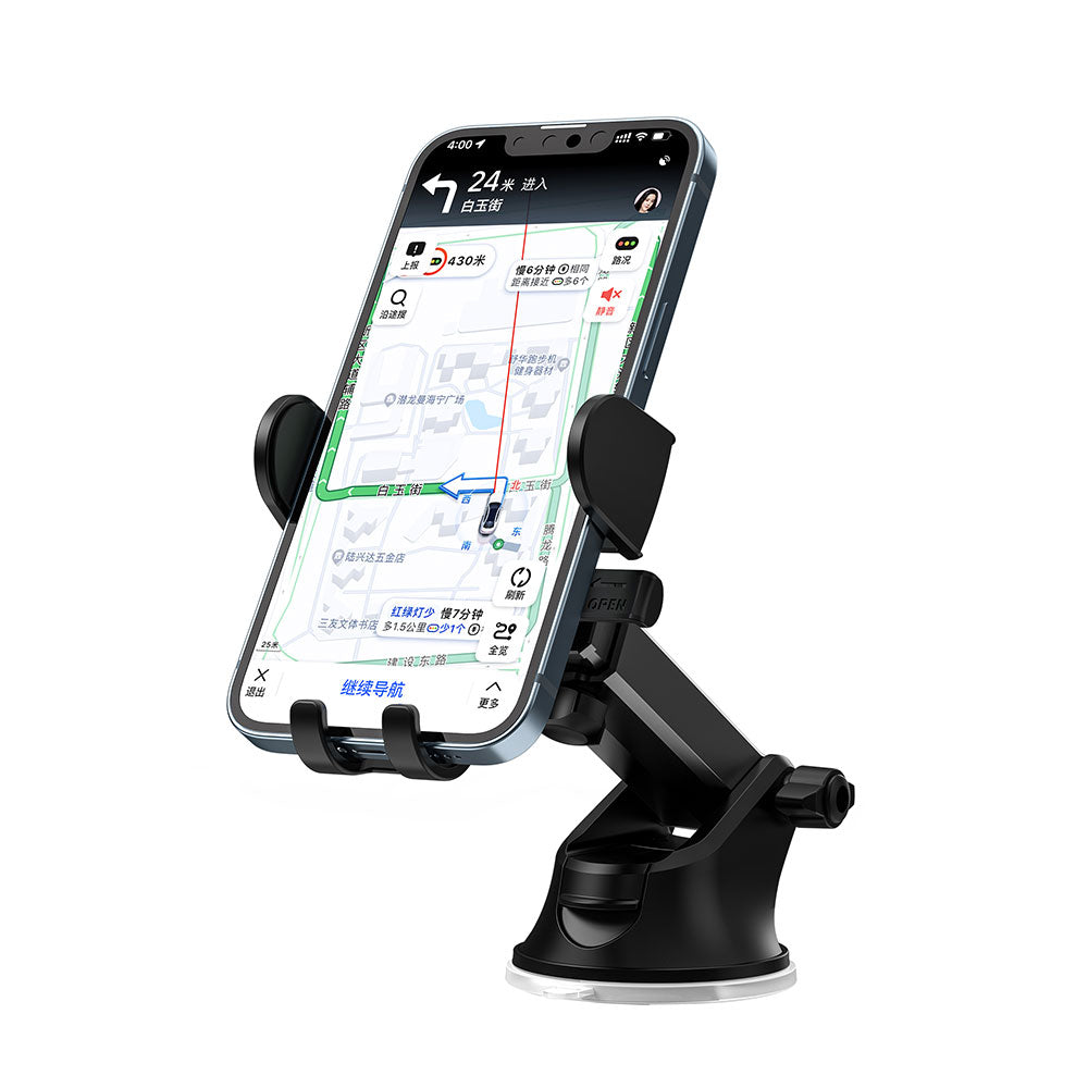 Wiwu CH012 Otomatik Mekanizmalı Vantuzlu Tasarım Araç Telefon Tutucu Siyah