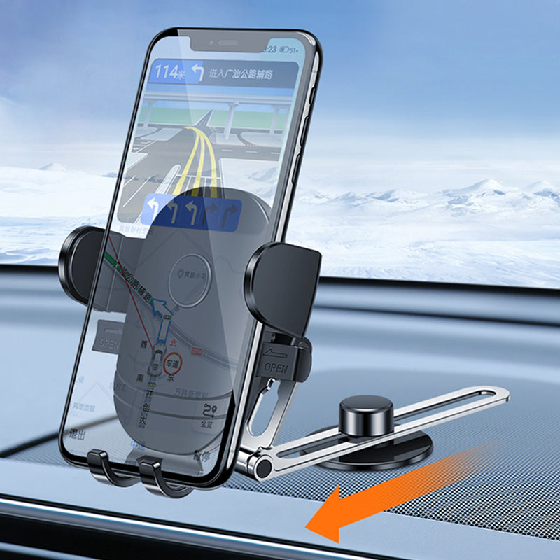 Wiwu CH028 360 Derece Dönebilen Otomatik Mekanizmalı Düz Zemin Versiyon Araç Telefon Tutuc Siyah